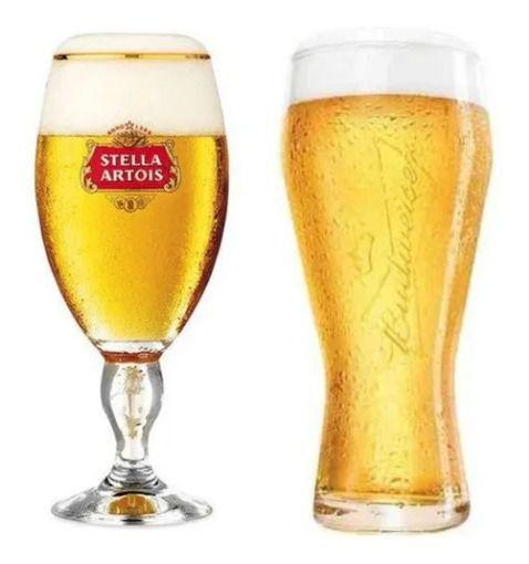 Imagem de Copo Budweiser + Taça Stella Artois Globimport Kit 2 Peças