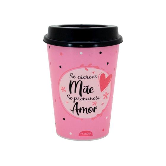 Imagem de Copo Café 320ml Com Tampa Estilo Bucks Plástico Plasútil