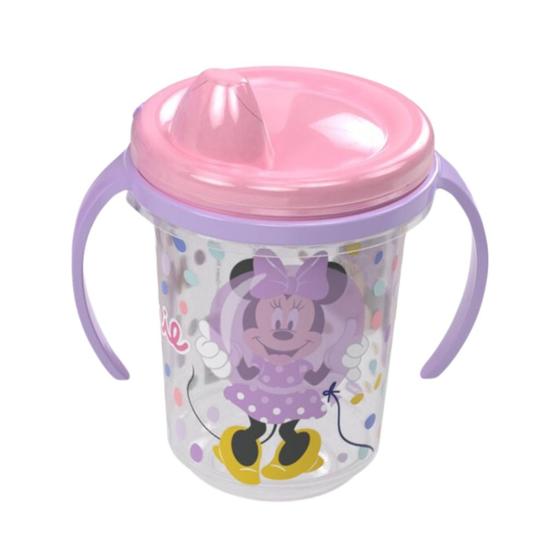 Imagem de Copo Caneca Trio Infantil Com Tampa E Alça 330ml Plasutil