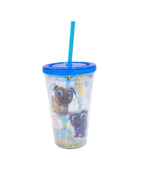 Imagem de Copo Canudo Azul Puppy Dog Pals 450ml Disney