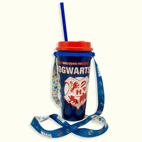 Imagem de Copo Canudo com Cordão 1Lt Hogwarts - Harry Potter - Zona Criativa