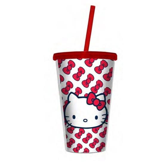 Imagem de Copo Canudo Plástico Hello Kitty 500 ml