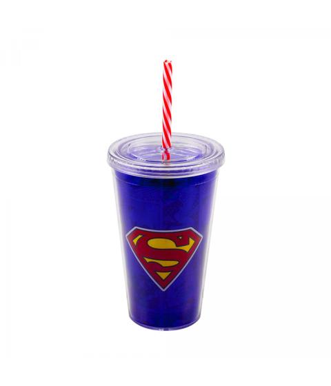 Imagem de Copo Canudo Super Homem 450 Ml Liga Da Justiça