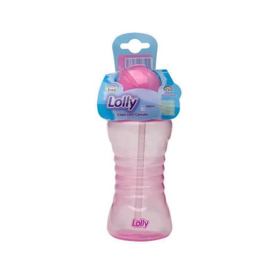 Imagem de Copo Clean Lolly Com Canudo 300ml Rosa