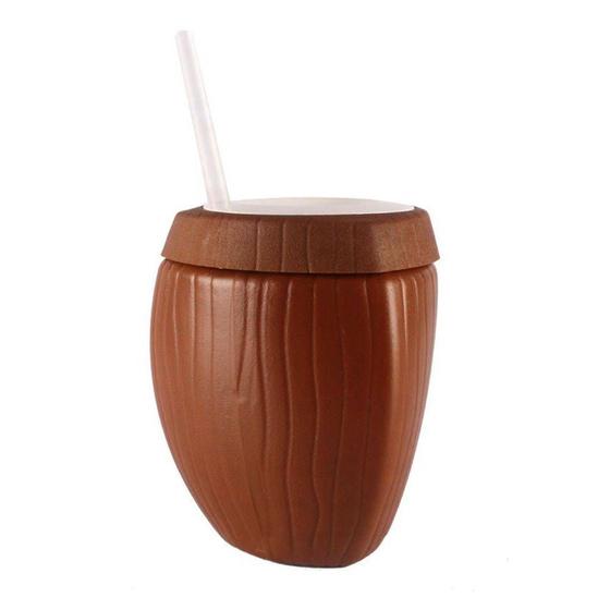 Imagem de Copo Coco Marrom com Canudo unidade