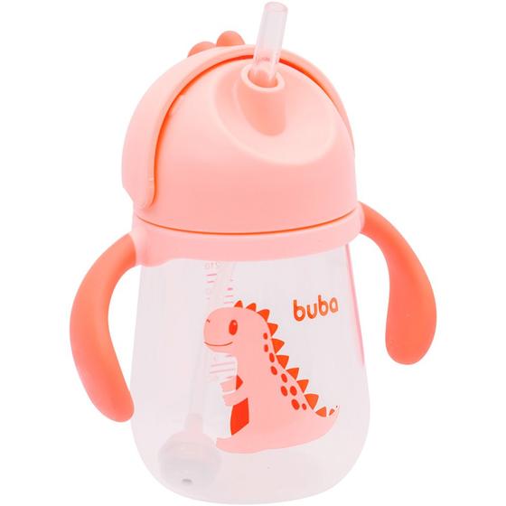 Imagem de Copo com Alça Dino Rosa 240ml Buba 11825
