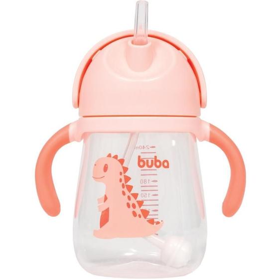 Imagem de Copo Com Alça E Canudo Dino Girl 240Ml (12M+) - Buba