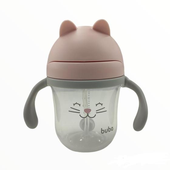 Imagem de Copo Com Alça Removível Gatinha Buba Rosa 220Ml