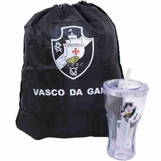 Imagem de Copo Com Canudo 550Ml E Mochila Tipo Saco - Vasco Da Gama