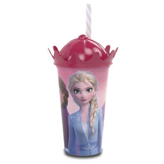 Imagem de Copo com canudo Coroa Frozen 500 ml Plasutil