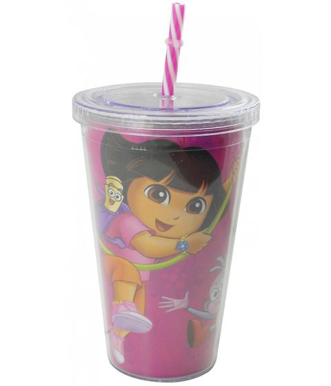 Imagem de Copo Com Canudo DoraE Botas 450Ml - Dora Aventureira