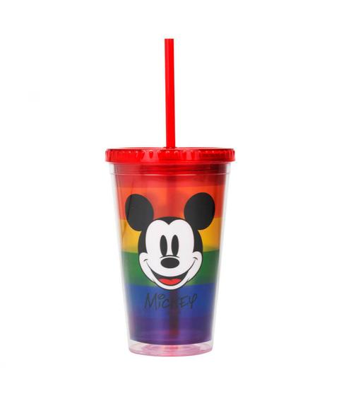 Imagem de Copo Com Canudo Mickey Arco-Íris 450ml - Disney