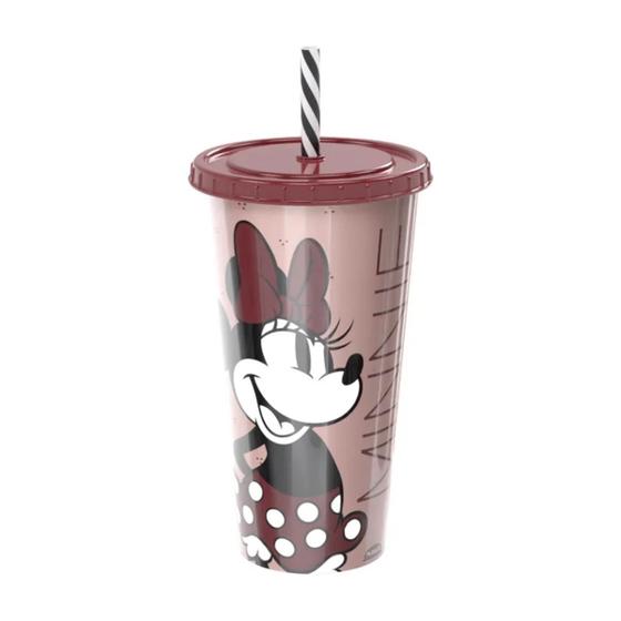 Imagem de Copo com Canudo Minnie Mouse Salmão - 700ml