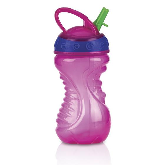 Imagem de Copo com Canudo Rígido Retrátil 300ml Rosa - Nûby