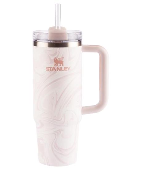 Copo com Canudo Stanley Quencher 2.0 Rosé Quartz Swirl 887ML - STANLEY ...