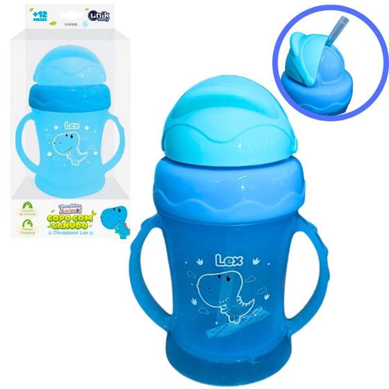 Imagem de Copo Com CanudoDe Silicone Transição Infantil Para Bebê 240ml Tampa Protetora Livre BPA UNIK Baby