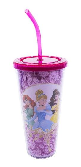 Imagem de Copo Com Cubos De Gelo Princesas Rosas 600ml - Disney