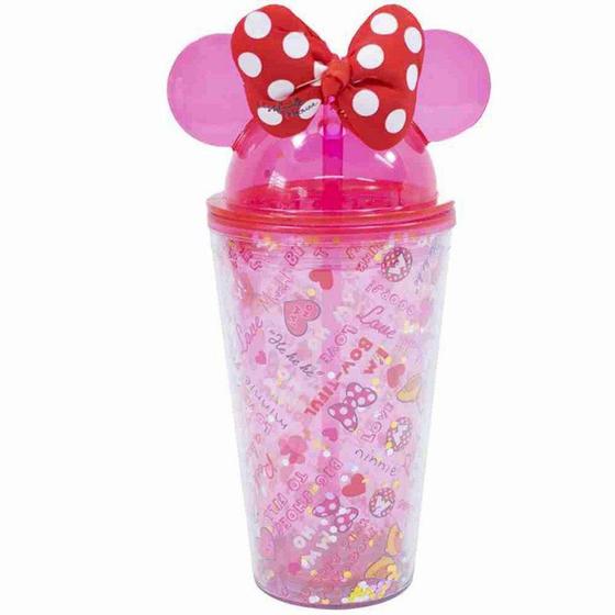 Imagem de Copo Com Laço Orelhas Minnie Rosa 450ml - Disney