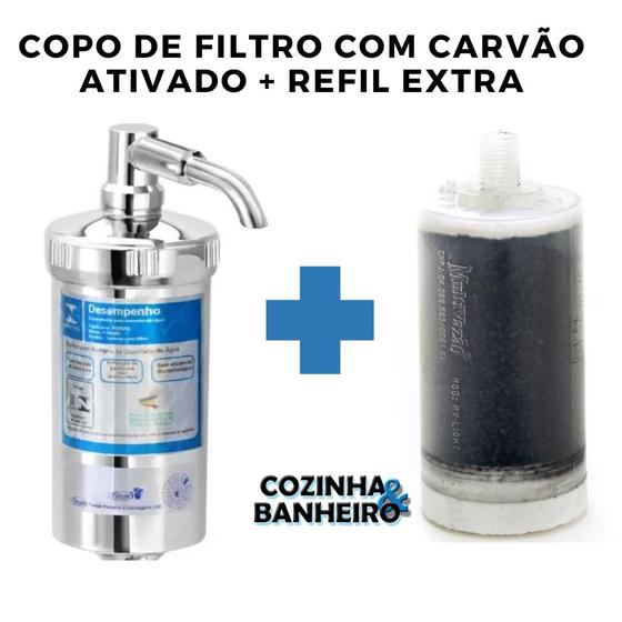 Copo Com Vela P Torneira Com Filtro Forusi + Refil Extra Menor preço em Copo Com Vela P Torneira Com Filtro Forusi + Refil Extra