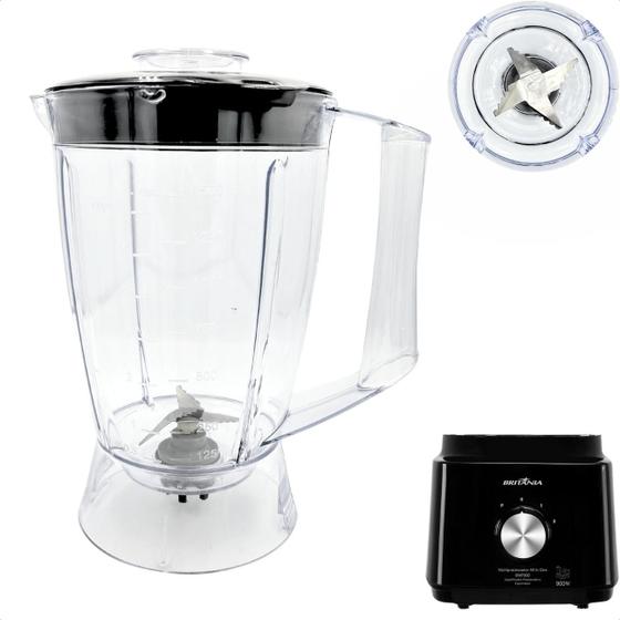 Imagem de Copo Cristal Liquidificador Britania Multiprocessador All In One Preto