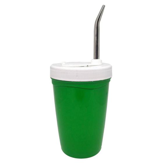 Imagem de Copo Cuia Tereré Plástico Prático Verde Com Bomba Inox