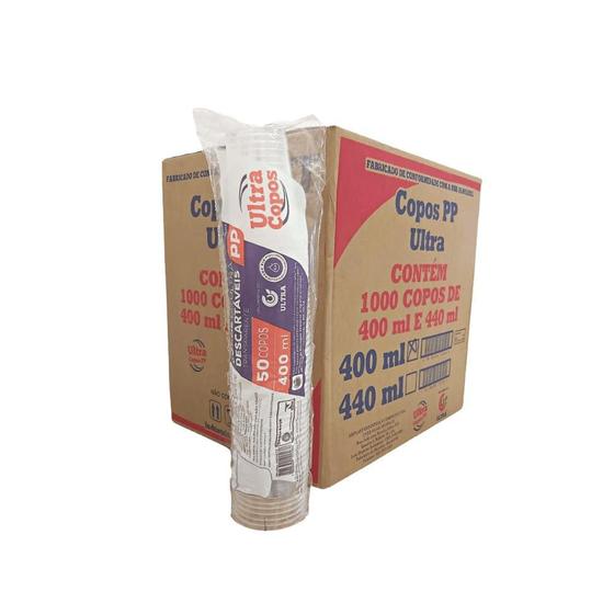 Copo de 400ml PP Transparente Liso Ultra Copos Replast com 1.000 unidades Menor preço em Copo de 400ml PP Transparente Liso Ultra Copos Replast com 1.000 unidades