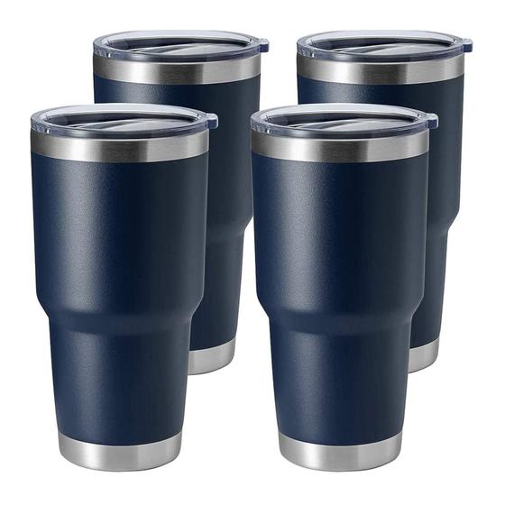 Imagem de Copo de aço inoxidável HASLE OUTFITTERS 900 ml Navy, pacote com 4