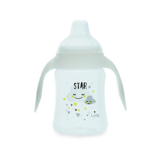 Imagem de Copo De Bebê Bico Silicone Com Alça Branco 250Ml Star- Lolly