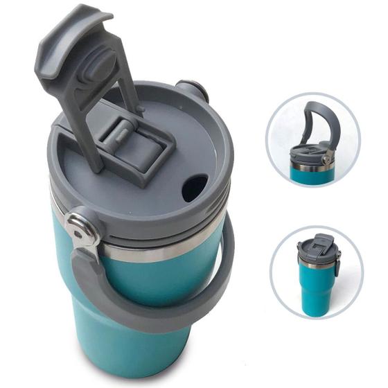 Imagem de Copo de Bebidas Quentes E Frias Térmico Chá Café 600ml Verde