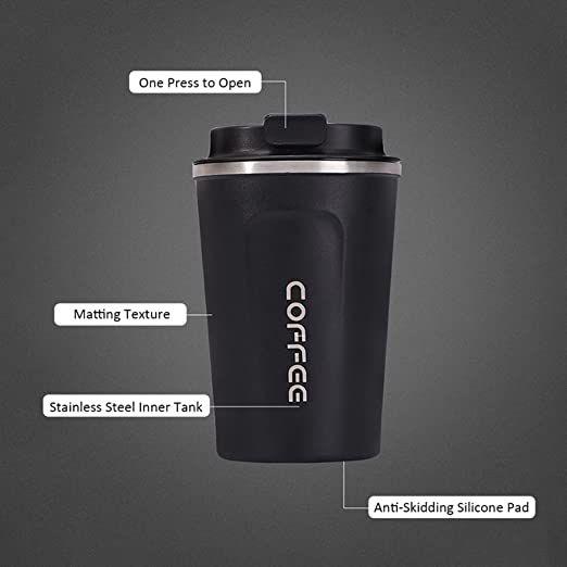 Copo de café de aço inoxidável térmico  para carro caneca de viagem portátil 500ml é boa?