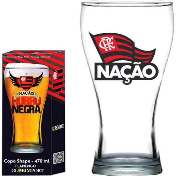 Imagem de Copo de Cerveja Flamengo Nação Rubro Negra Shape 470ml