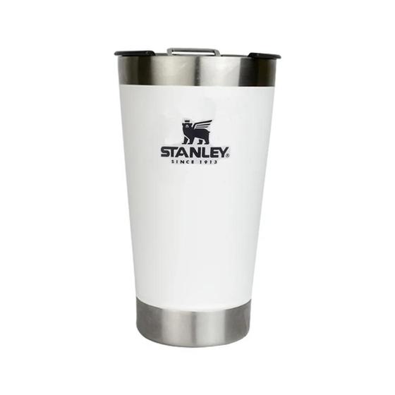 Imagem de Copo de Cerveja Térmico Inox Branco Com Tampa 473ml  Stanley