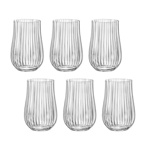 Imagem de Copo de Cristal Bohemia Para Água e Suco 450 ml Tulipa Optic 12 Peças