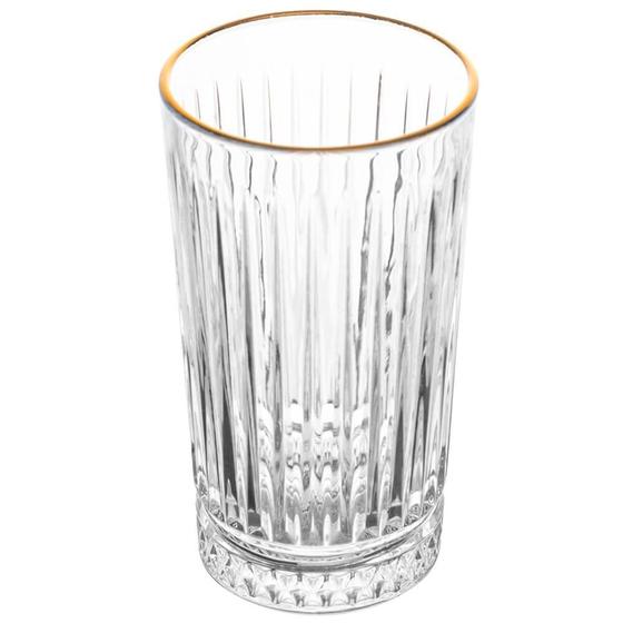 Imagem de Copo de Cristal Transparente Fio de Ouro Deli Diamante 300ml 1 peça - Lyor