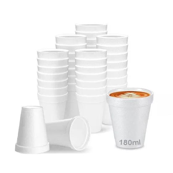 Imagem de Copo de isopor 180ml térmico com 100 descartável totalplast
