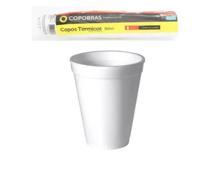 Imagem de Copo de Isopor COPOBRÁS de 300ml BCO-EPS C/ 25 Unidades