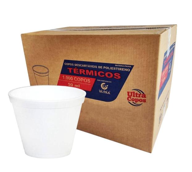 Imagem de Copo De Isopor Descartável Térmico 120Ml Branco (1Cx) C/1000