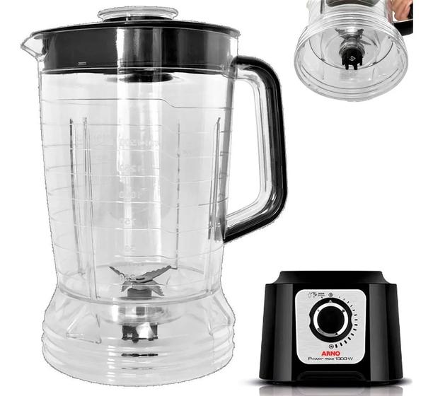 Copo De Liquidificador Arno Power Max 1000w Cristal Preto Menor preço em Copo De Liquidificador Arno Power Max 1000w Cristal Preto