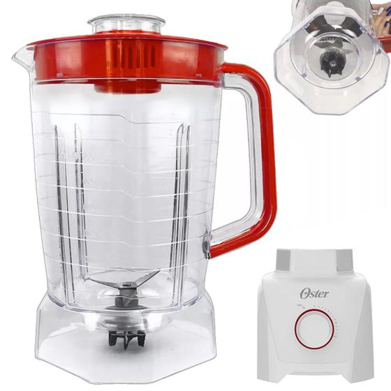 Copo de Liquidificador Compatível Oster Power 1100 Full OLIQ605 Vermelho Menor preço em Copo de Liquidificador Compatível Oster Power 1100 Full OLIQ605 Vermelho