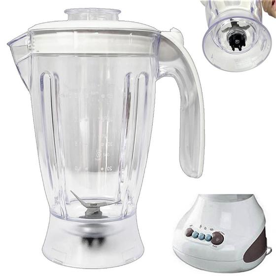 Copo de Liquidificador Compatível Walita Liq Faz Ri1760 Ri1774 Ri1764 Branco Menor preço em Copo de Liquidificador Compatível Walita Liq Faz Ri1760 Ri1774 Ri1764 Branco