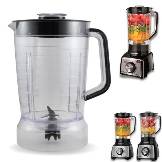 Copo de Liquidificador Jarra Mondial L1000 Cristal Tampa Preta Menor preço em Copo de Liquidificador Jarra Mondial L1000 Cristal Tampa Preta