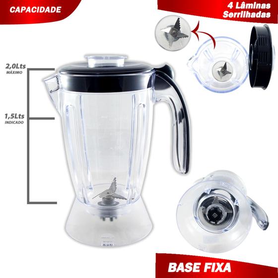 Copo de Liquidificador Mondial Eletronic Filter Premium Inox 850W- Cristal Preto Menor preço em Copo de Liquidificador Mondial Eletronic Filter Premium Inox 850W- Cristal Preto