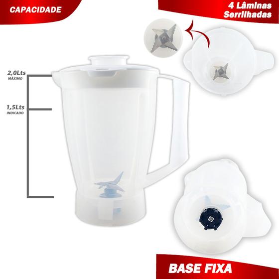 Imagem de Copo de Liquidificador Walita Daily Pro Blend 4 Ri 2112 600W - Translucido Tampa Branca