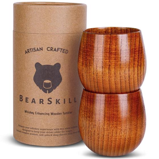 Imagem de Copo de Madeira BearSkill para Uísque - Pacote com 2