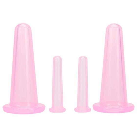 Imagem de Copo de massagem AKOAK Natural Silicone, 4 unidades/conjunto para corpo e rosto