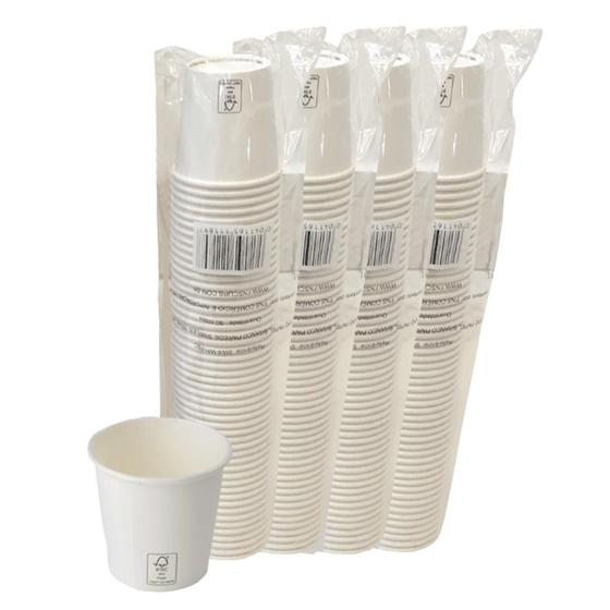 Imagem de Copo De Papel 200Ml Branco Biodegradável Térmico C/200 Copos