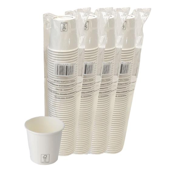 Imagem de Copo de Papel Branco 100ml 110ml Biodegradável Térmico C/200