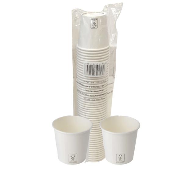 Imagem de Copo de Papel Branco 100ml 110ml Biodegradável Térmico C/500