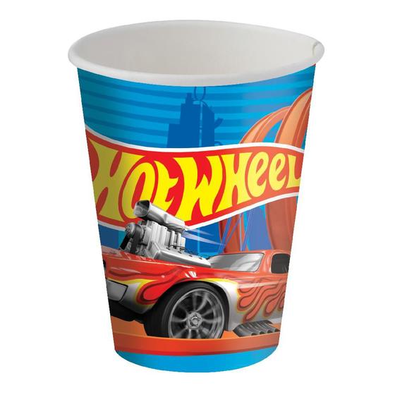 Imagem de Copo De Papel P/ Festa (Tema: Hot Wheels - Capacidade: 200 ML) - Contém 16 Unidades