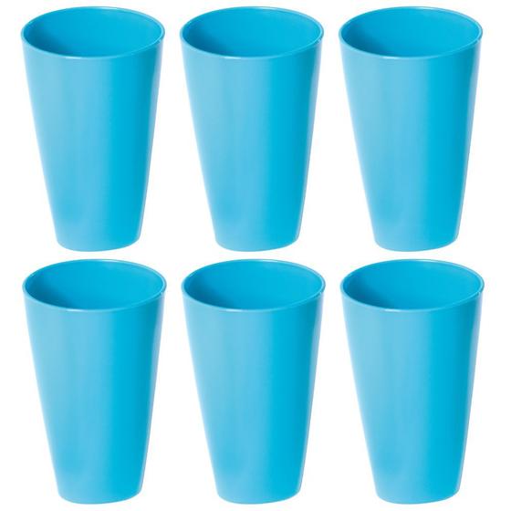 Imagem de Copo de plástico 450ml Neon azul com 6 unidades Plasutil ref.16482